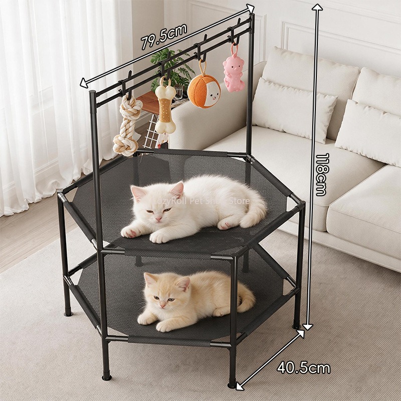 Outdoor Camping Dog Bed - เตียงสุนัขแบบยกสูง 1-2 ชั้น เตียงพักผ่อนระบายอากาศได้ดี สำหรับสุนัขและแมว ใช้ได้ทั้งในร่มและกลางแจ้ง