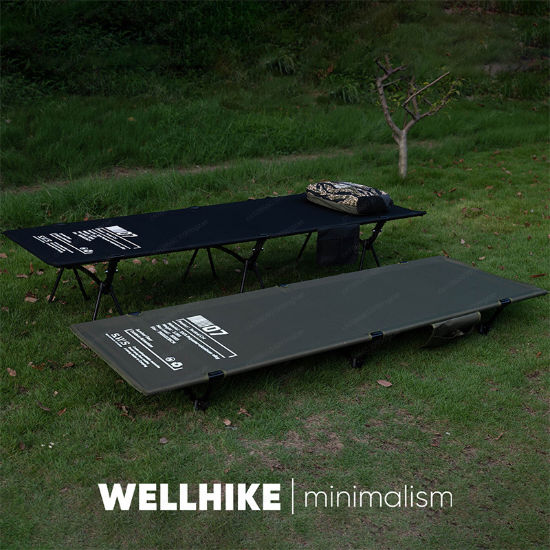 Bed Outdoor Camping - เตียงสนามพับได้แบบพกพาสำหรับตั้งแคมป์กลางแจ้ง พับเก็บได้ ขยายขนาดได้ ยกสูงขึ้นได้