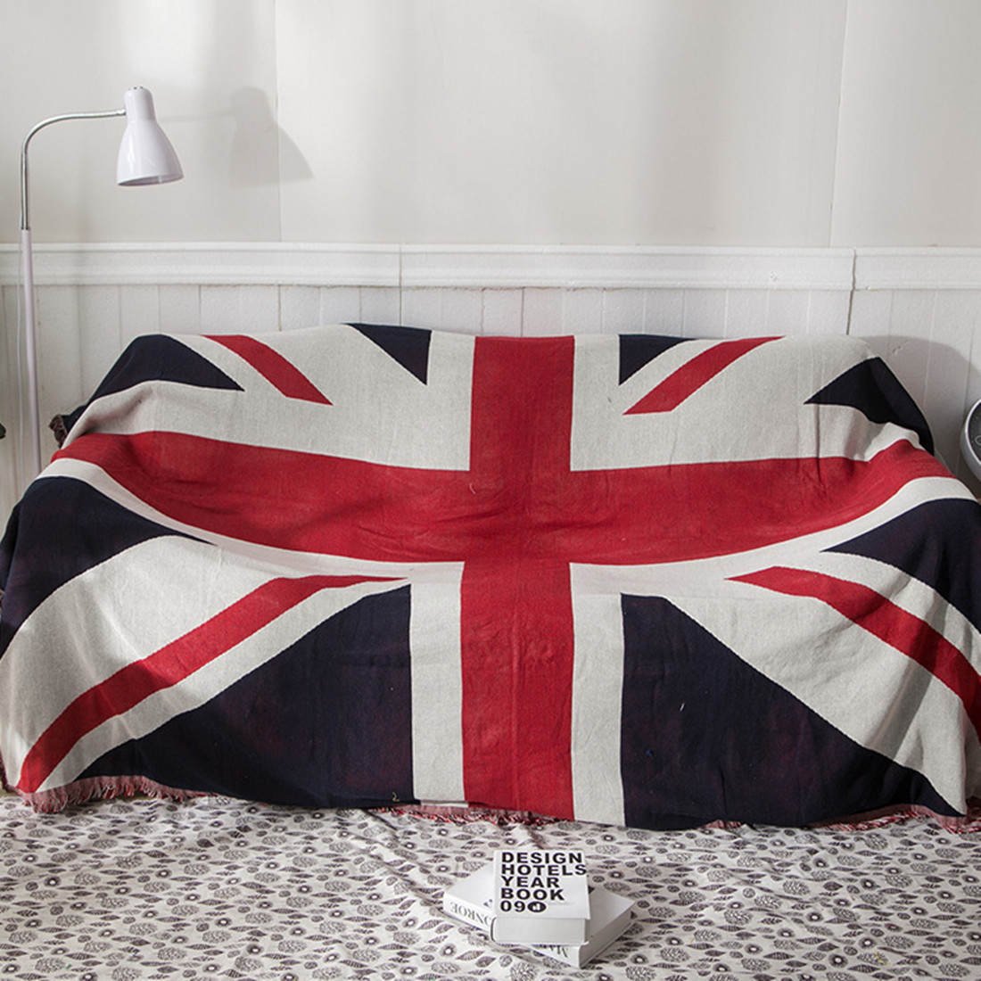 Outdoor Camping Usa - ผ้าห่มลายธงชาติอังกฤษและสหรัฐอเมริกาขนาดใหญ่ ผ้าปูเตียง ผ้าคลุมเตียง ผ้าขนหนูสำหรับตั้งแคมป์กลางแจ้ง ผ้าเช็ดตัวชายหาด ผ้าคลุมโซฟา