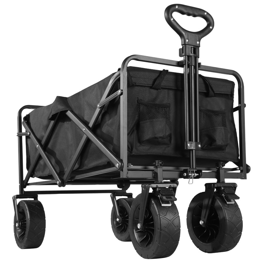 Outdoor Camping Trolley - รถเข็นพับได้สำหรับงานหนัก รับน้ำหนักได้มาก เหมาะสำหรับใช้งานกลางแจ้ง สวน ชายหาด อุปกรณ์ตั้งแคมป์