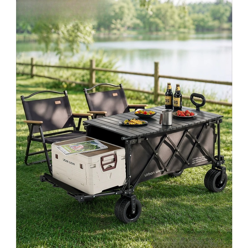 Outdoor Camping Trolley - รถเข็นแคมป์ปิ้งพับได้ รถเข็นอเนกประสงค์สำหรับใช้งานกลางแจ้ง ปรับเอนนอนได้ เหมาะสำหรับเด็ก ปิกนิก แคมป์ปิ้ง