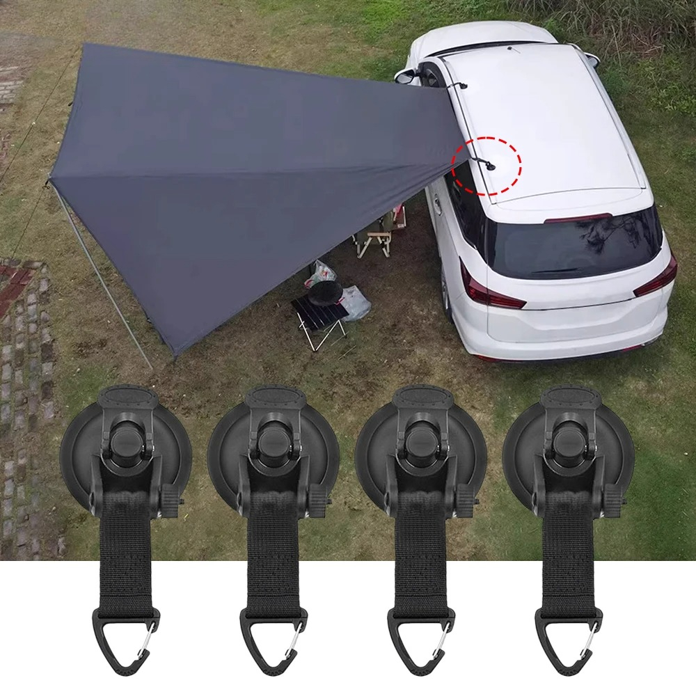 Outdoor Camping Van Tent - ตะขอเกี่ยวแบบยึดติดรถยนต์ 2/4 ชิ้น สำหรับเต็นท์รถยนต์ ผ้าใบกันสาดข้างรถ อุปกรณ์เสริมสำหรับรถบ้านและรถตู้