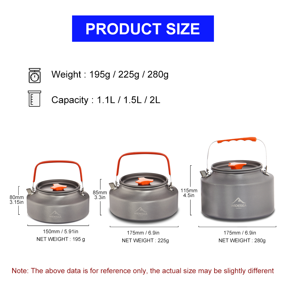 Widesea 1.1L 2L1.5L Camping กา - Outdoor Camping Dining Set บทวิจารณ์และราคา