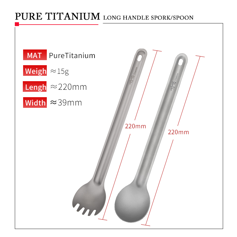 TiTo ไทเทเนียม Spork ช้อนยาวกล - Outdoor Camping Dining Set บทวิจารณ์และราคา