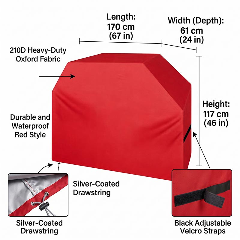ผ้าคลุมเตาย่างบาร์บีคิว 210D ก - Outdoor Camping Trolley บทวิจารณ์และราคา