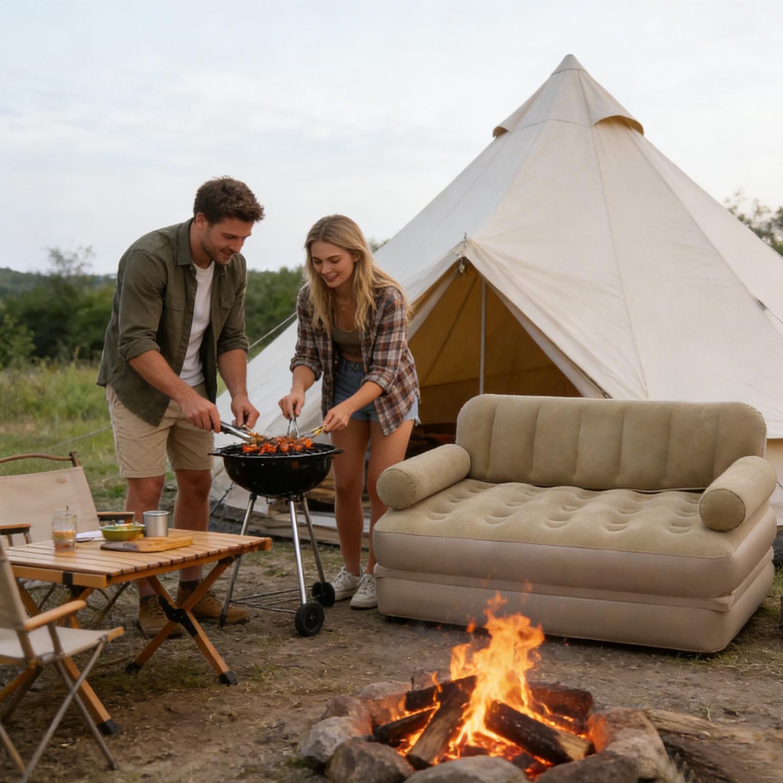 โซฟาเป่าลมพร้อมปั๊มลม เตียงพับ - Bed Outdoor Camping บทวิจารณ์และราคา